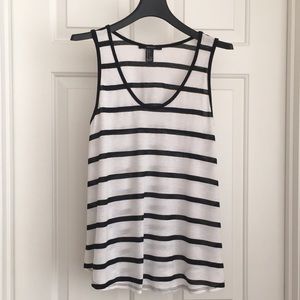 Forever 21 Top Sleeveless Striped Black White Tank top Size S